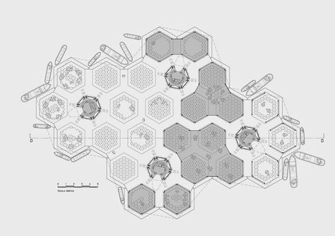 Hexagonal Architecture, Urban Design Concept, Architecture Portfolio Design, Shelter Design, Architecture Concept Diagram, Concept Diagram, Hexagon Design, Architecture Design Concept, Library Design