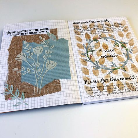 Beautiful Journal Pages: My Product Range Wall Stencils Diy, Journaling Inspiration, Diary Decoration, Beautiful Journals, Cross Stitch Fabric, Stencils Wall, Wreath Crafts, Stencil Painting, Creative Expressions