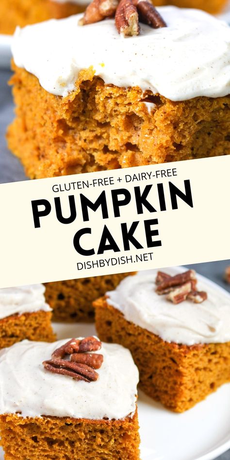 Gluten Free Pumpkin Cake With Cream Cheese Frosting, Flourless Pumpkin Cake, Easy Dinner Recipes For Family Gluten Dairy Free, Pumpkin Cake Gluten Free, Dairy Free Pumpkin Cake, Lactose Free Cake, Healthy Pumpkin Cake, Gluten Free Pumpkin Cake, Gluten Free Yellow Cake