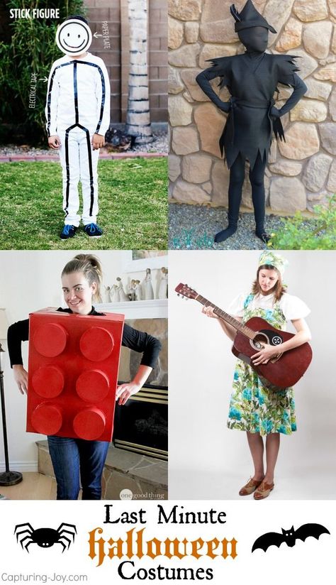 15 Last Minute Halloween Costume Ideas - these quick and easy Halloween costume ideas will help you out when you are pinched for time. www.kristenduke.com #halloweencostumes #diy #halloween Quick N Easy Halloween Costumes, Last Minute Halloween Costume Ideas, Hobbit Houses, Handmade Halloween Costumes, Last Minute Halloween Costume, Clever Costumes, Diy Crafts Ideas, Diy Couples Costumes