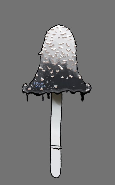 Ink Cap Mushroom Drawing, Mushroom Digital Art, Ink Cap Mushroom, Oc Moodboard, Cap Drawing, Mushroom Costume, Mushroom Girl, Mushroom Caps, Art Final