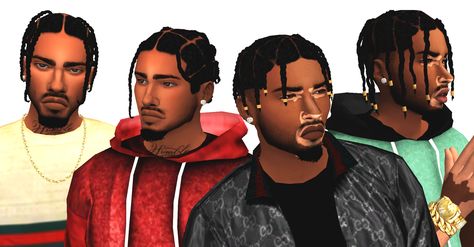 Travis & ASAP Rocky + Bonus Male Woke Bead Chains | EbonixSims on Patreon Asap Rocky Hair, Boy Box Braids, Pearl Tattoo, Male Sims, Sims 4 Hair Male, Urban Male, Cc Shopping, Male Hairstyles, Alpha Cc