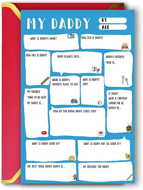 Amazon.com: Daddy Fathers Day Card,Funny Fathers Day Gift,Dad Gift from son daughter,Fathers Day Gift Ideas,Fill in the blanks keepsake Card… : Everything Else Father's Day Cards, Kraf Kertas, Father's Day Greeting Cards, Funny Fathers Day Gifts, Funny Gifts For Dad, Best Dad Gifts, Appreciation Cards, Father's Day Diy, Funny Fathers Day