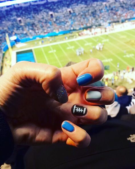 Carolina Panthers nails! Carolina Panthers Nails, Hockey Nails, Panthers Nails, Carolina Panthers, Nails Nails, Panther, Hockey, Nail Art, Nails