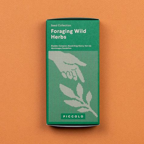 Piccolo Seeds - Foraging Wild Herbs - Winter's Moon Seed Packets Design, Coffee Plant Flower, Seeds Packaging Design, Seed Branding, Green Packaging Design, Bladder Campion, Sustainable Branding, Farm Branding, Sugar Packaging