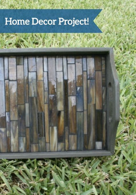 This DIY Glass Tiled Serving Tray will be a gorgeous addition to your home decor. This piece adds an elegant look to any room, but it’s half the price of the retail version! Tile Serving Tray, Leftover Tile, Tile Tray, Mosaic Tray, System Furniture, Woodworking Business, Pottery Barn Inspired, Tile Crafts, Tile Projects