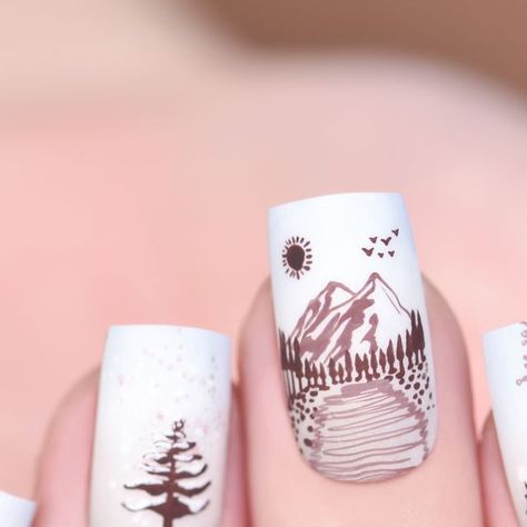 KADS Nail Art on Instagram: "❄ Winter View⁣ ⁣ snow-capped mountain, forest in white⁣ 🏔 what a beautiful snowy view for winter nails⁣ ⁣ 🤍 ❄ 🤍⁣ KADS New Stamping Plate · Christmas 044 ·⁣⁣⁣⁣⁣⁣⁣⁣⁣⁣⁣⁣ KADS New Bottle Stamping Polish · 13 19 25 ·⁣⁣⁣⁣⁣⁣⁣⁣⁣⁣⁣⁣⁣⁣⁣⁣⁣⁣⁣ KADS Stamping Polish · 03 06 ·⁣⁣⁣⁣⁣⁣⁣⁣⁣⁣⁣⁣⁣⁣⁣⁣⁣⁣⁣ ⁣⁣⁣⁣ 🎊 7 New Christmas plates available now at kadsnailart.com (link in bio).⁣⁣⁣⁣⁣⁣ ⁣⁣⁣ 🤍 ❄ 🤍⁣ #kadsChristmas #kadsChristmas042⁣4 #kadspolish #kadsstampingpolish #kads13 #kads19 #nails #kads #kadsnailart #nailart #instanails #nailstagram #nailwork #naildesigns #nailplates #gradientnails #whitenails #snownails #winternails #wintervibes #forestnails #naturenails #scenerynails #landscapenails #mountainnails #Christmasnails #Christmasnailart #Christmasvibes #stampingnailart #notd" Ski Nail, Ski Nail Art, Snow Mountain Nails, Trees Nail Art, Winter Forest Nails, Snow Caps, Nail Art, Nails