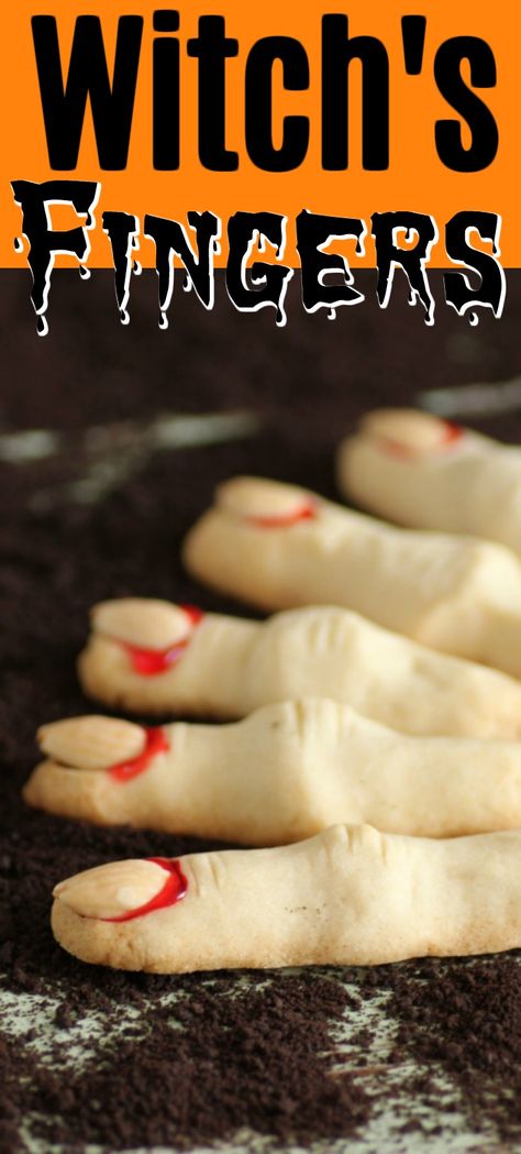 Halloween Finger Cookies, Witch Finger Cookies, Cookies Shortbread, Finger Cookies, Witches Fingers, Halloween Foods, Cinnamon Twists, Toffee Cookies, Halloween Baking