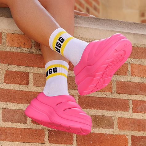 Pink Winter Clogs, Ugg Sport Yeah, Pink Ugg Clogs, Ugg Pink Sneakers, Ugg Sport Yeah Clog, Ugg Cluggette, Pink Ugg Sandals, Ugg Clogs, Pink Non-slip Synthetic Clogs