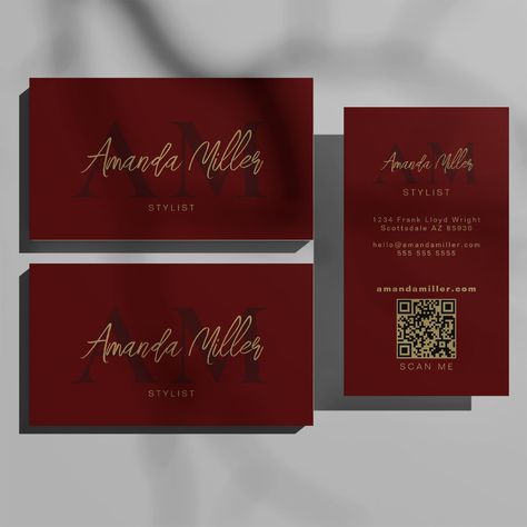 Business Card Red, Office Stationary, Qr Code Business Card, Black Business Card, Minimalist Business Cards, Salon Ideas, Elegant Business Cards, Brand Promotion, Frank Lloyd Wright