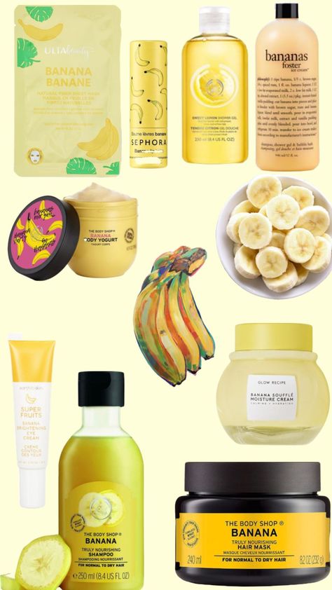 Banana Scented Products, Banana Perfume, Banana Lotion, Hygiene Ideas, Scent Layering, Beauty Makeover, Scented Lotion, Shower Skin Care, Body Smells