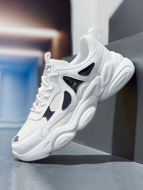 White     Colorblock Chunky Sneakers    Men Shoes Chunky Shoes Men, Men Nike, Chunky Shoes, Men Sneakers, White Men, Chunky Sneakers, Shoes White, Nike Huarache, Shoes Men