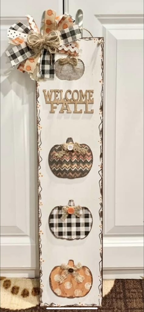 Dollar Tree Welcome Sign Diy, Thanksgiving Welcome Sign, Fall Welcome Sign, Easy Diy Fall Crafts, Fall Craft Fairs, Fall Decor Dollar Tree, Fall Wood Crafts, Easy Fall Wreaths, Fall Decor Diy Crafts