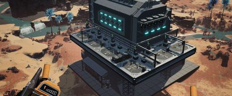 Exoplanet storage building / Megaprints / [SCIM] Satisfactory - Calculator | Gaming Tool/Wiki/Database to empower the players. Satisfactory Game Factory Design, Satisfactory Base Design, Satisfactory Factory Design, Satisfactory Game, Cliff Side, Metal Beam, Base Building, Storage Building, Industrial Storage