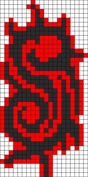 Slipknot Logo Perler Perler Bead Pattern / Bead Sprite Juggalo Perler Beads, Slipknot Cross Stitch, Perler Bead Grid Patterns, Slipknot Perler Beads, Slipknot Crochet, Slipknot Logo, Easy Perler Beads Ideas, Beads Pattern, Pixel Art Templates