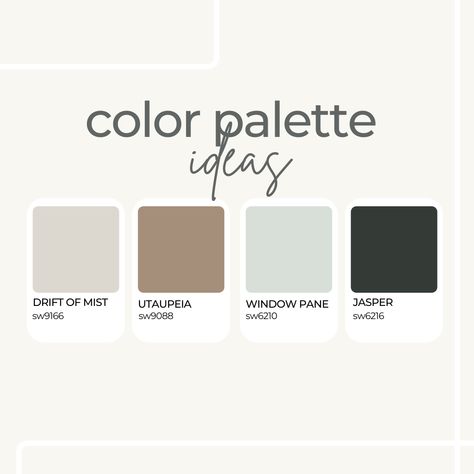 Sherwin Williams Jasper Color Palette, Jasper Color Palette, Jasper Paint Sherwin Williams, Jasper Sherwin Williams, Sherwin Williams Jasper, February Color Palette, Paint Pallete, January Colors, Sherman Williams