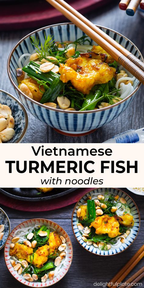 Turmeric Fish, Easy Vietnamese Recipes, Viet Food, Vermicelli Noodles, Vietnamese Cuisine, Noodle Salad, Potluck Recipes, Vietnamese Recipes, Asian Cooking