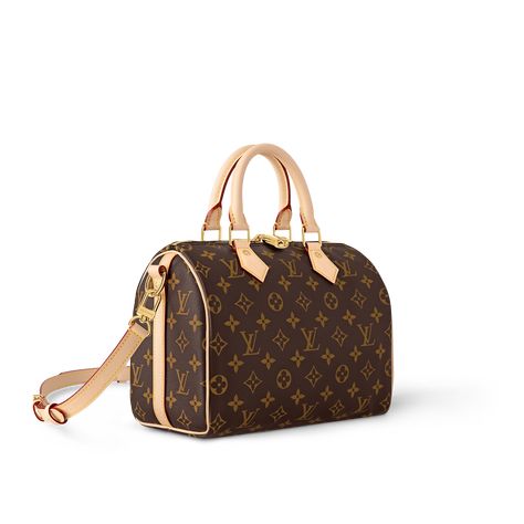 The speedy bandoulière 25 in signature monogram canvas is an ideal city bag for every day. Originally created for travelers in the 1930s – the name refers to the era’s rapid transit – every feature of the speedy’s design is iconic, from its unmistakable shape to the rolled leather handles, engraved padlock and detachable strap Louis Vuitton Speedy Bandoulière 25, Cute Purses Designer, Louis Vuitton Bag Collection, Louis Vuitton Speedy 25 Outfits, Louis Vuitton Speedy 30 Bandouliere, Speedy 25 Bandouliere, Speedy Bandoulière 25, Noe Louis Vuitton, Louis Vuitton Purses