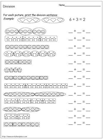 Beginning Division.    Division / grouping worksheet... lots of other free worksheets here too. Beginner Division Worksheets, Teaching Division, Math Division Worksheets, 3rd Grade Math Worksheets, Division Worksheets, Math Division, 1st Grade Math Worksheets, 2nd Grade Worksheets, Kids Math Worksheets