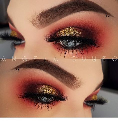 Eye Makeup Glitter, Birthday Recipes, Makeup Birthday, Drag Make-up, Blending Eyeshadow, Birthday Makeup, Smink Inspiration, Red Makeup, Crazy Eyes