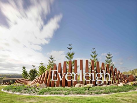 Everleigh | Street and Garden Entry Statement, Monument Signage, Entrance Signage, Monument Signs, Entry Signs, Entrance Gates Design, Exterior Signage, Outdoor Signage, Entrance Sign