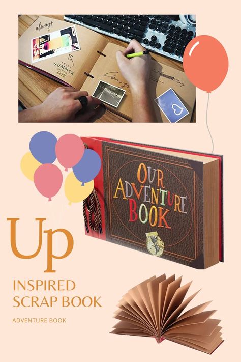 Disney Up Adventure Book, Diy Adventure Book, Up Adventure Book, My Adventure Book, Adventure Book Scrapbook, Up Scrapbook, Carl And Ellie, Creative Diary, Our Adventure Book