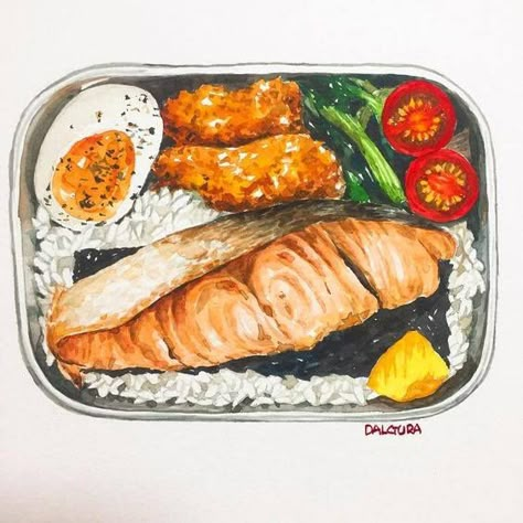 Japanese Food Illustration, Drawing Food, Food Sketch, Food Artwork, Food Anime, Food Cartoon, Watercolor Food, Food Illustration Art, Food Drawings