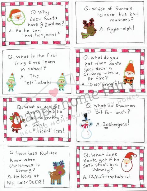 Christmas Joke Cards - FREE Printable! - Happy Home Fairy Christmas Jokes For Kids, Christmas Riddles, Funny Christmas Jokes, Holiday Jokes, Happy Home Fairy, Christmas Card Online, Fairy Christmas, Names List, Christmas Jokes