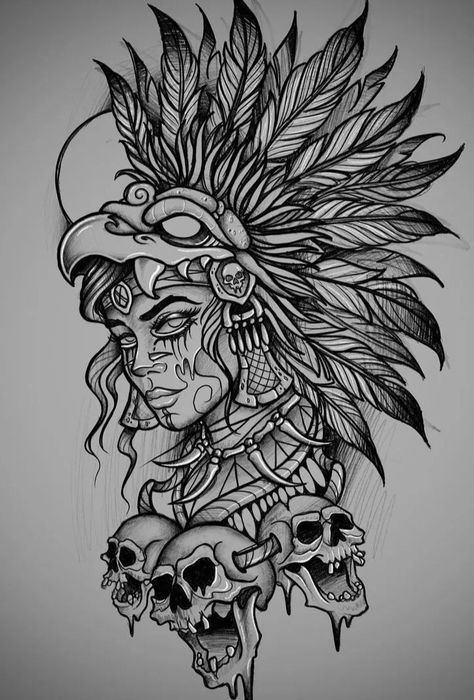 Chest Tattoo Stencils, Aztec Warrior Tattoo, Aztec Drawing, Horse Tattoo Design, Mayan Tattoos, P Tattoo, African Tattoo, Mexican Art Tattoos, Aztec Tattoo Designs