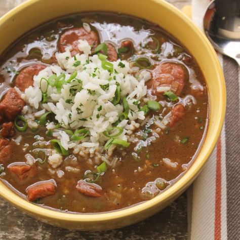 Creole Dishes, Louisiana Gumbo, Seafood Gumbo, Gumbo Recipe, Andouille Sausage, Cajun Recipes, Smoked Sausage, Gumbo, Stuffed Hot Peppers