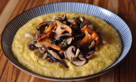 Wild Mushroom Ragu with Creamy Polenta Recipe | D’Artagnan Wild Mushroom Recipes, Mushroom Polenta, Mushroom Wine Sauce, Mushroom Ragu, Pescetarian Recipes, Polenta Recipes, Creamy Polenta, Wild Mushroom, Waste Free