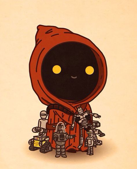 Jawa by Mike Mitchell Jawa Star Wars, Cross Eyed Cat, Omg Posters, Mike Mitchell, Geek Art, Star Wars Images, Star Wars Pictures, Obi Wan, Star Wars Art