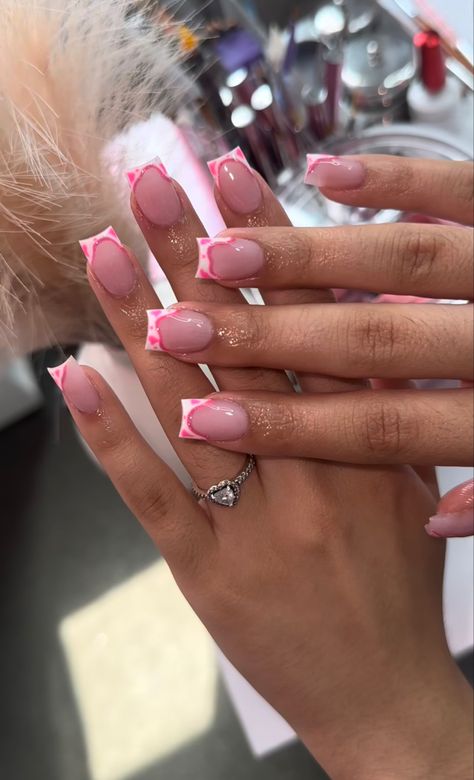 Short Nail Inspo Pink, Pink Cow Print Nails, Nails 23, Cow Print Nails, Pink Cow Print, Classy Acrylic, Girly Acrylic, Punk Nails, Simple Gel Nails