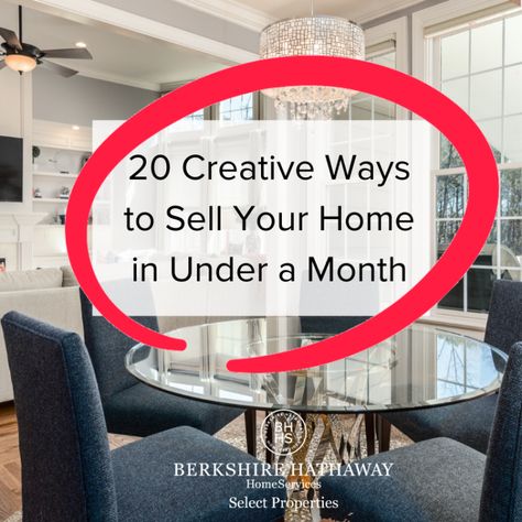 20 Creative Ways to Sell Your Home in Under a Month Things To Make And Sell, Real Estate Marketing Strategy, Sell House Fast, Popular Things, Realtor Social Media, Selling Strategies, Home Staging Tips, Marketing Specialist, Selling Your Home