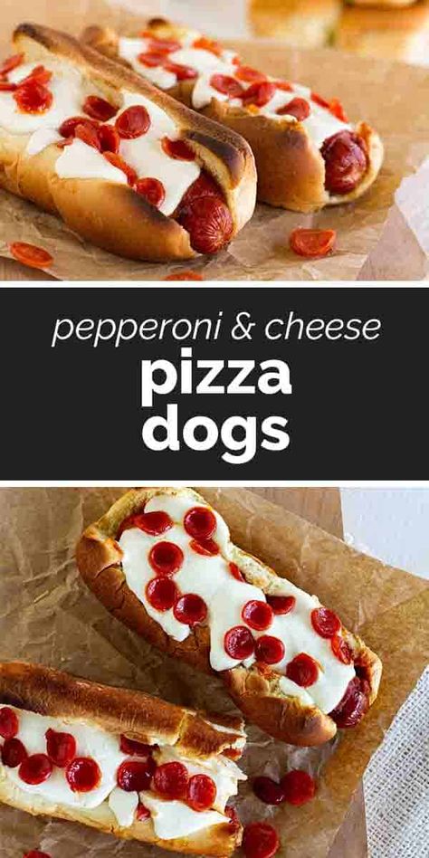 Two kid favorites come together to make these Pizza Dogs - pizza and hot dogs! This is an easy, no fuss dinner the whole family will enjoy. Pizza Hot Dogs, Hot Dog Pizza Recipes, Pizza Dogs, Vegetables Dip, Kids Pizza Recipes, Field Meals, Hot Dog Pizza, Pizza Dog, Homestead Recipes