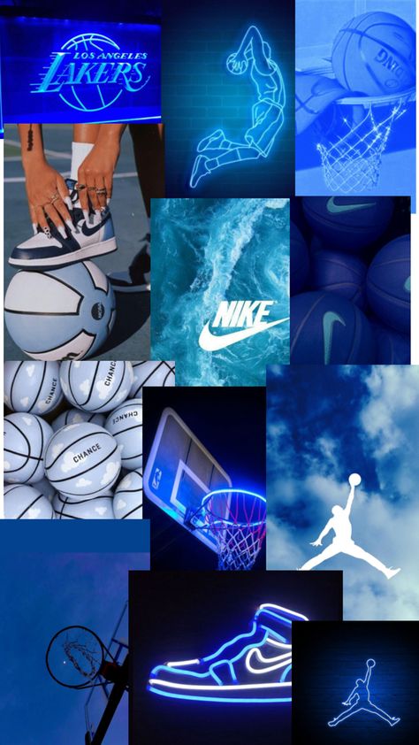 Blue Basketball Aesthetic Wallpaper, Cool Basketball Pictures, Cool Basketball Wallpapers, Black And Blue Wallpaper, Jordan Logo Wallpaper, Pretty Wallpaper Ipad, Beach Wall Collage, Cute Images For Wallpaper, Cute Home Screen Wallpaper