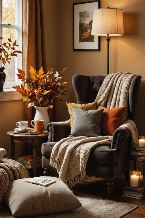 20 Fall Decor Ideas – ToolzView Fall Living Room Ideas, Thanksgiving Table Decor, Fall Living Room, Cozy Fall Decor, Kitchen Decor Themes, Fall Decor Ideas, Home Goods Decor, Fall Home, Thanksgiving Table