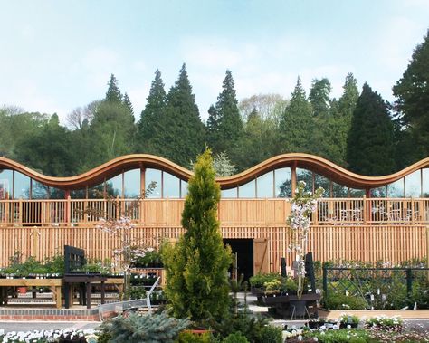 Firestone Building Products EMEA FIRESTONE RUBBERGARD EPDM specified for the Batsford Arboretum Wavy Roof, Biophilic Architecture, Sustainable Building Design, Epdm Roofing, Roof Architecture, Building Roof, Canopy Design, Frank Gehry, Architecture Poster