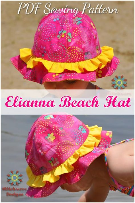 Baby Sun Hat Pattern Free, Toddler Hat Pattern, Baby Hat Sewing Pattern, Portuguese Bread, Baby Bonnet Pattern, Hat Sewing Pattern, Hat Sewing, Toddler Sun Hat, Bucket Hat Pattern