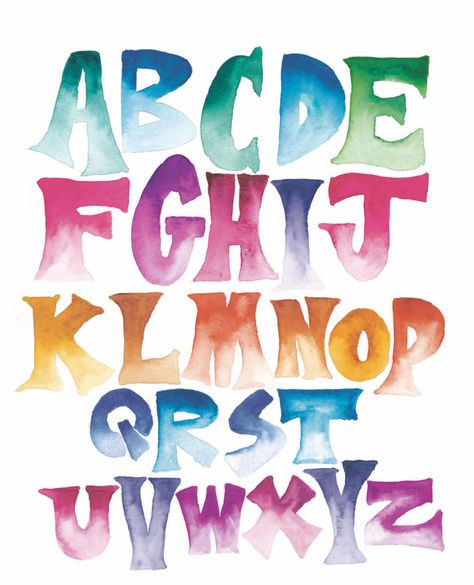 10 Super Easy Hand Lettering Techniques with an Artful Spin Easy Hand Lettering, Joanne Sharpe, Watercolor Font, Hand Lettering Alphabet Fonts, Calligraphy Inspiration, Lettering Styles Alphabet, Pretty Fonts, Watercolor Ombre, Typography Love