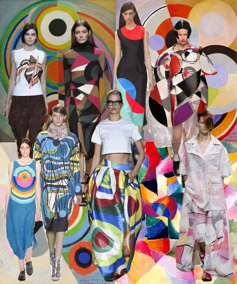 PhillippaLovesDesign: Sonia Delaunay Fashion Inspiration Harmony In Fashion Design, Abstract Fashion Design, Sonia Delaunay Textile, Sonia Delaunay Fashion, Suprematism Fashion, Postmodern Fashion, Sonia Delaunay Art, Delaunay Art, Bauhaus Fashion