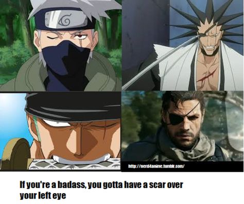 Scars on the left eye means u will die Scar On Eye, Eye Meaning, Oc Reference, Left Eye, Naruto, Funny Quotes, Baseball Cards, Zelda Characters, Funny