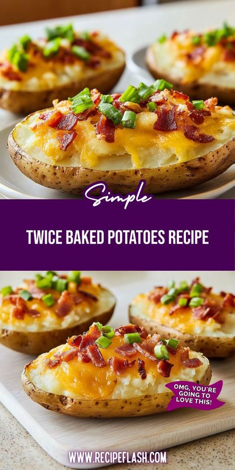 Want to impress at your next steak dinner? These Twice Baked Potatoes are the ultimate side dish, combining rich flavors and a delightful texture. Perfect for pairing with any steak! Save this recipe for a delicious addition to your meal planning! Twice Baked Potatoes Recipe, Steak Sides, Best Macaroni Salad, Steak Side Dishes, Baked Potato Recipes, Loaded Potato, Twice Baked, Green Eggs And Ham, Twice Baked Potatoes