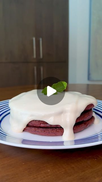 Alex Trim on Instagram: "Red Velvet Pancakes

For the pancakes:
1/3 cup melted butter
3 cups buttermilk
1/2 cup whole milk
3 eggs
3 cups AP flour
3Tbsp sugar
3tsp Baking Powder
1.5tsp Baking Soda
3Tbsp cocoa powder
1Tbsp white vinegar 
Red food coloring if desired 

For the frosting:
8oz cream cheese
1 cup powdered sugar
1Tbsp vanilla extract
6Tbsp whole milk

Nonstick pan: @scanpanusa 
Plate: @katespadeny 
Apron: @tilitnyc 

#food #foodie #foodies #recipe #recipes #receta #comida #pancake #pancakes #redvelvet #dessert #brunch #brunching #brunchinspo #brunchrecipes #pancakerecipe #breakfast #breakfastrecipes #breakfastideas #easyrecipe #easyrecipes #homecooking" Red Velvet Pancakes, 3 Eggs, Red Food Coloring, Red Food, Whole Milk, Pancake Recipe, White Vinegar, Non Stick Pan, Powdered Sugar