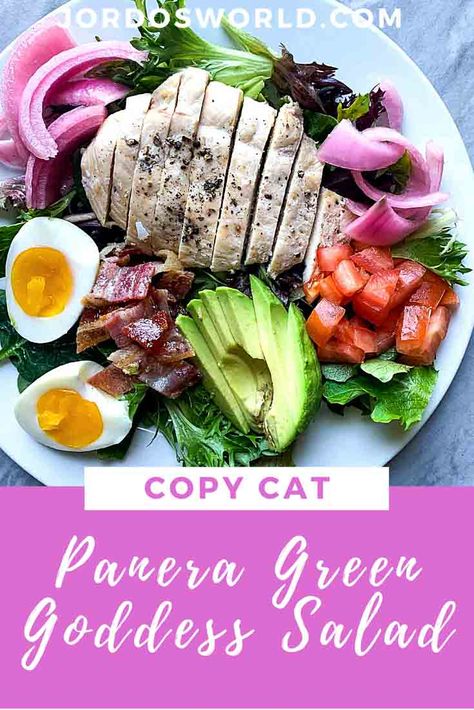 Copycat Green Goddess Salad Panera, Greek Goddess Salad Panera, Panera Green Goddess Salad, Panera Salad, Panera Recipes, Green Goddess Salad Dressing, College Recipes, Green Goddess Salad, Tasty Salads