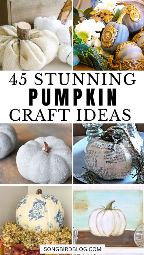 Fall pumpkin decor for the Autumn season. Discover DIY pumpkin decorations, from wooden pumpkin decor to hand painted pumpkins. Create DIY pumpkin centerpieces with decorated pumpkins and upcycled fall decor for your kitchen with pumpkin design. Explore DIY pumpkin pillows and decorated pumpkin flower arrangements. Fall pumpkin crafts with fabric, paper, concrete and wooden pumpkin ideas. There are pumpkin patch signs for farmhouse pumpkin decor. Enhance your porch with outdoor pumpkin decor. How To Make Pumpkins, Pumpkin Crafts For Adults, Wooden Pumpkin Crafts, Pumpkin Craft Ideas, Diy Pumpkin Crafts, Handmade Pumpkins, Decorated Pumpkin, Paper Pumpkin Craft, Pumpkin Idea