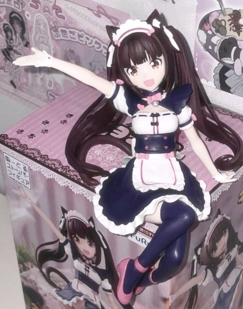 nekopara, chocola, figure, anime figure, kawaii, cute, ribbon, maid, pink, cat maid, cat girl, dolly, dollie Nekopara Chocola, Action Figures Toys, Fig, Mood Board, I Am Awesome, Anime