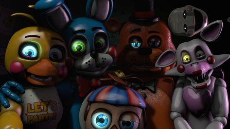 [FNAF SFM] Group Hug! Fnaf Sfm, 3 Year Anniversary, I Love You Drawings, Group Hug, Fnaf Freddy, Funtime Foxy, Circus Baby, Fnaf Wallpapers, Fnaf 1