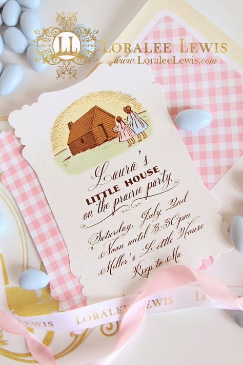 Little House on the Prairie Invitation by Loralee Lewis Little House On The Prairie Birthday, Little House On The Prairie Party, Rs Activities, Little House On The Prairie, 9th Birthday Parties, Wedding Order, Relief Society, Beautiful Invitations, 9th Birthday