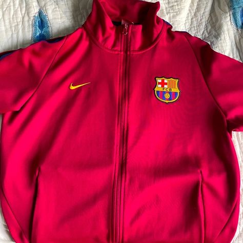 FC Barcelona Nike Zip-Up Jacket Red Nike Zip Up, Red Jacket, Fc Barcelona, Zip Up, Barcelona, Zip Ups, Spain, Nike, Outfit Inspo